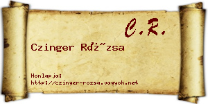 Czinger Rózsa névjegykártya